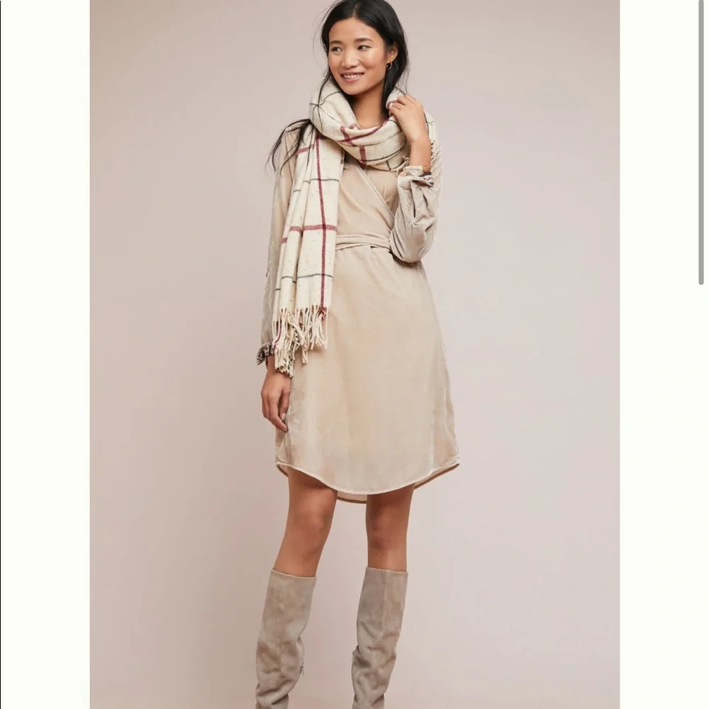 NWT Anthropologie Maeve Velvet Shirtdress 10 12 - Picture 1 of 5